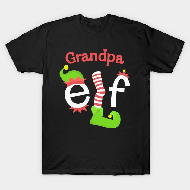 Grandpa Elf Matching Family Christmas Tee T-Shirt by SolarFlare